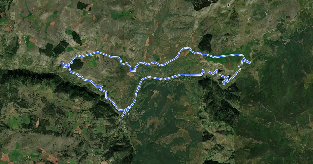 Маршрут Incursion sur le Causse Méjean на спутниковом снимке