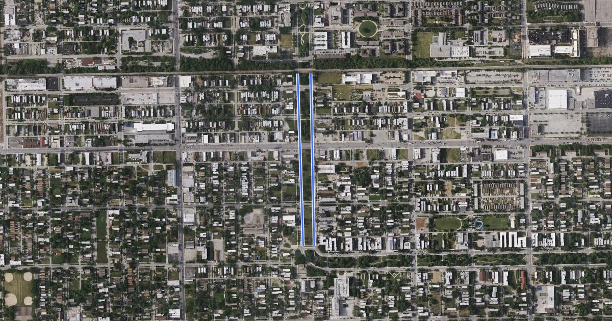 Маршрут Independance Boulevard на спутниковом снимке
