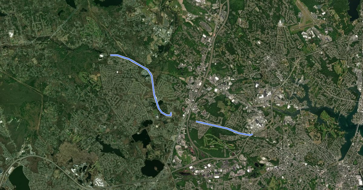 Маршрут Independence Greenway на спутниковом снимке