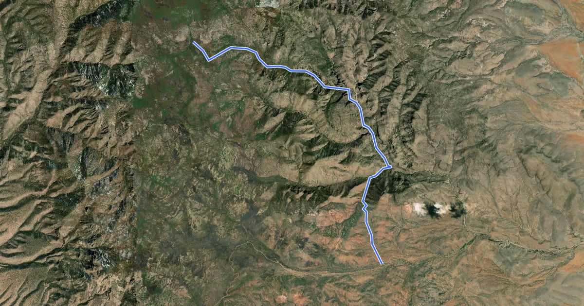 Маршрут Indian Creek Trail на спутниковом снимке