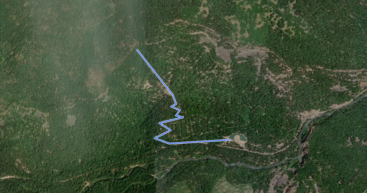 Маршрут Indian Flat Trail на спутниковом снимке