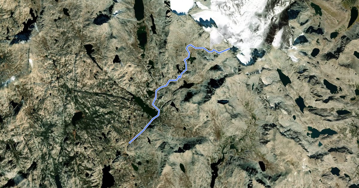 Маршрут Indian Pass Trail на спутниковом снимке