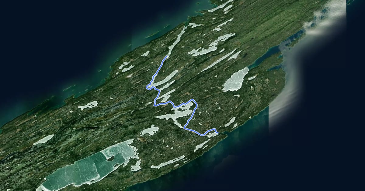 Маршрут Indian Portage Trail на спутниковом снимке