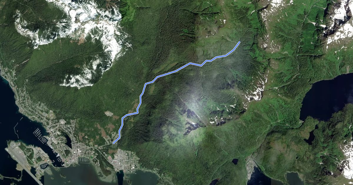 Маршрут Indian River Trail на спутниковом снимке