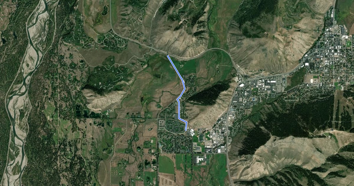 Маршрут Indian Springs Pathway на спутниковом снимке