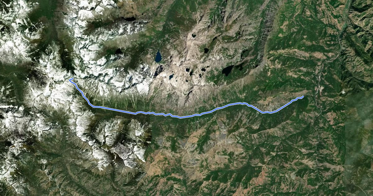 Маршрут Ingalls Creek Trail на спутниковом снимке