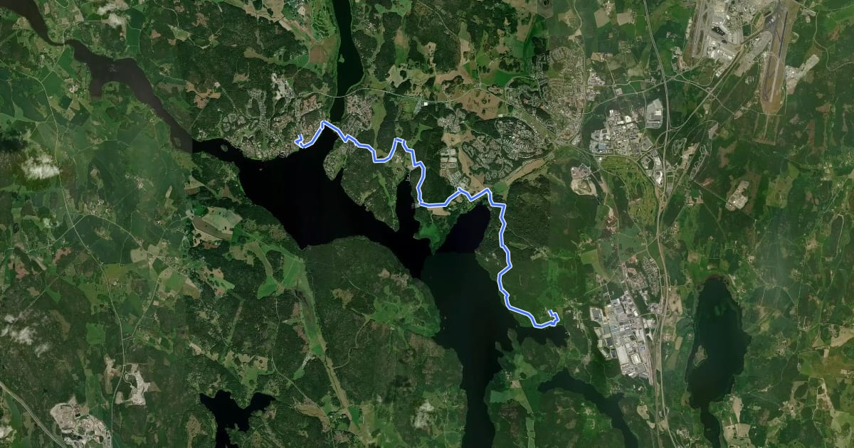 Маршрут Ingegerdsleden Etapp 4: Rosersbergs slott - Sigtuna на спутниковом снимке