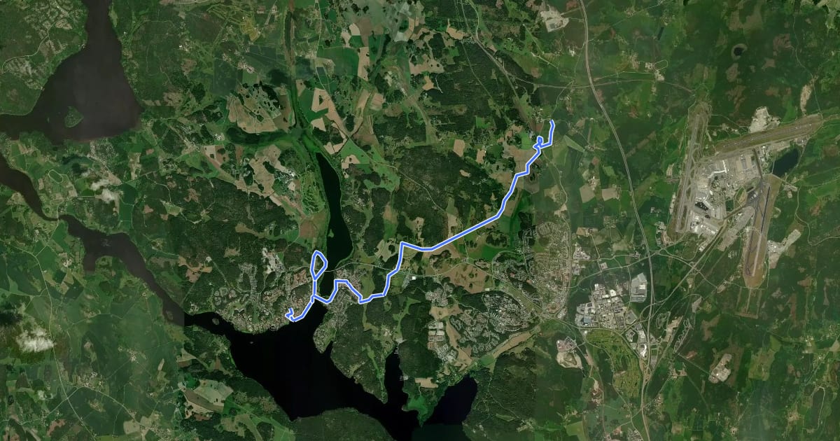 Маршрут Ingegerdsleden Etapp 5: Sigtuna - Odensala на спутниковом снимке