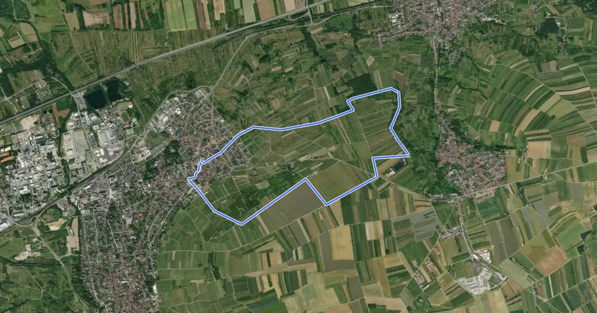 Маршрут Ingelheim: Kaiserpfalzweg на спутниковом снимке