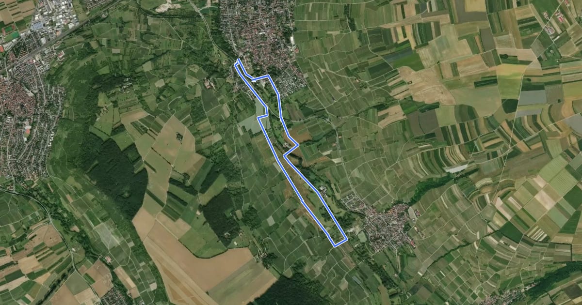 Маршрут Ingelheim: Selztal-Runde на спутниковом снимке