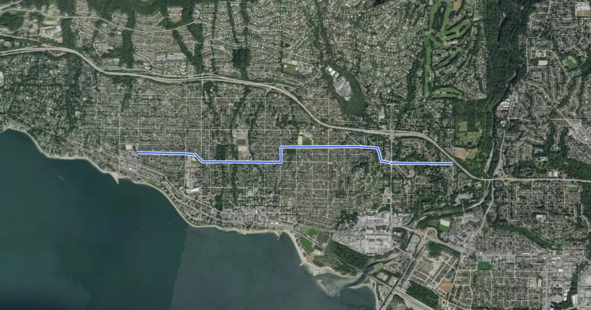 Маршрут Inglewood / Kings / Jefferson на спутниковом снимке