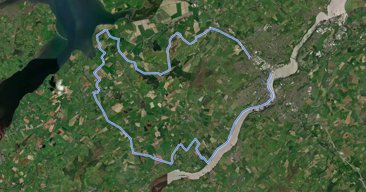 Маршрут Inis Eoghain Cycleway на спутниковом снимке