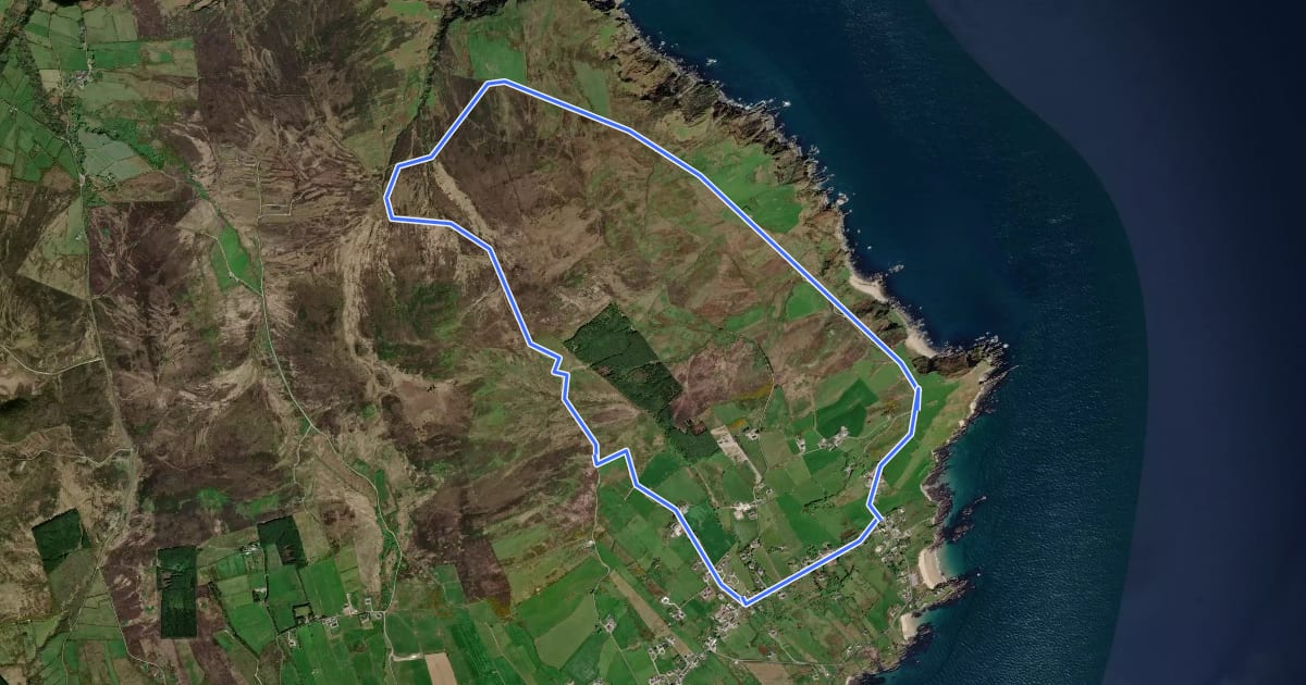 Маршрут Inishowen Head Loop на спутниковом снимке