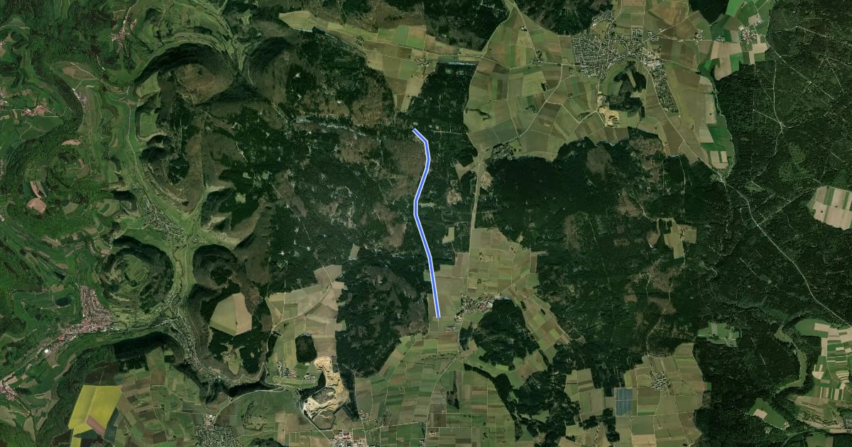 Маршрут Innerer Querweg des SAV (glebe Raute) на спутниковом снимке