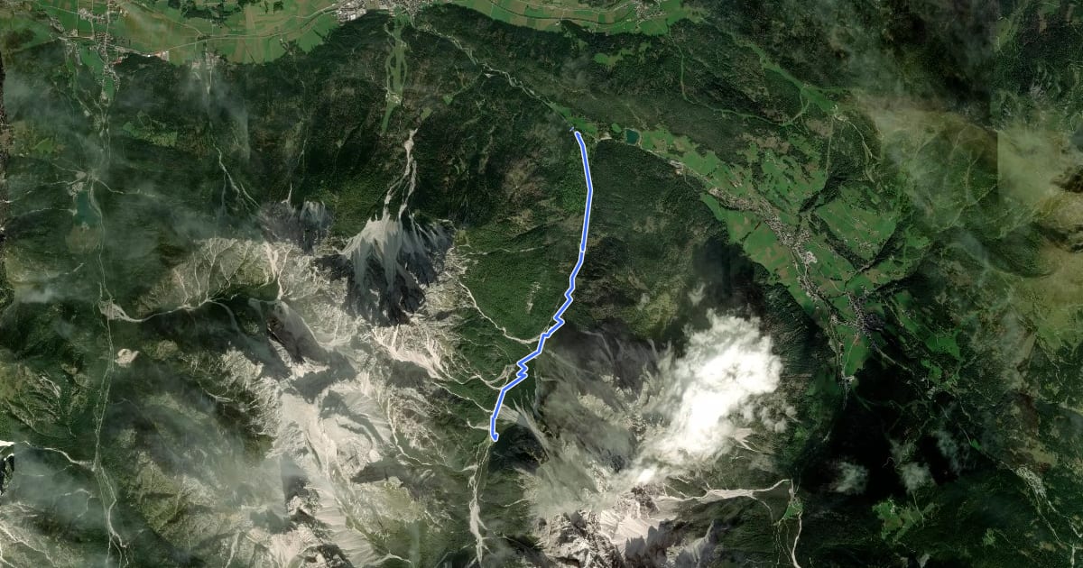 Маршрут Innerfeldtal на спутниковом снимке