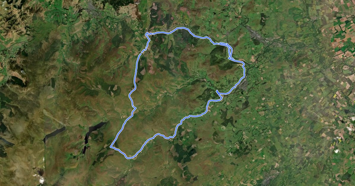 Маршрут Innerleithen Blue Route на спутниковом снимке