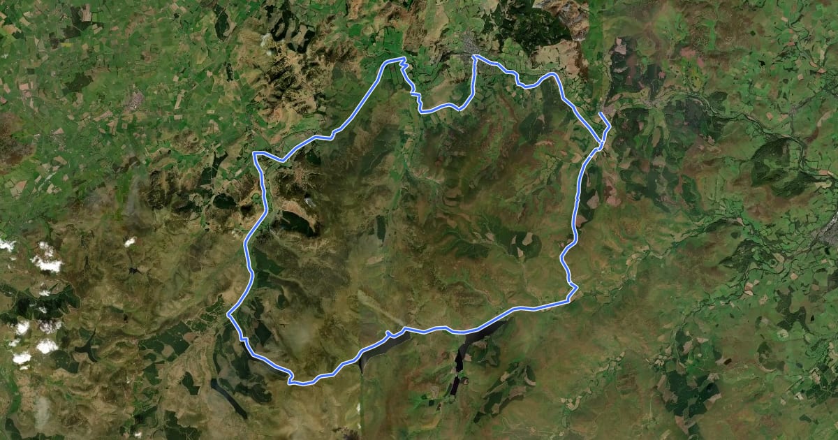 Маршрут Innerleithen Purple Route на спутниковом снимке