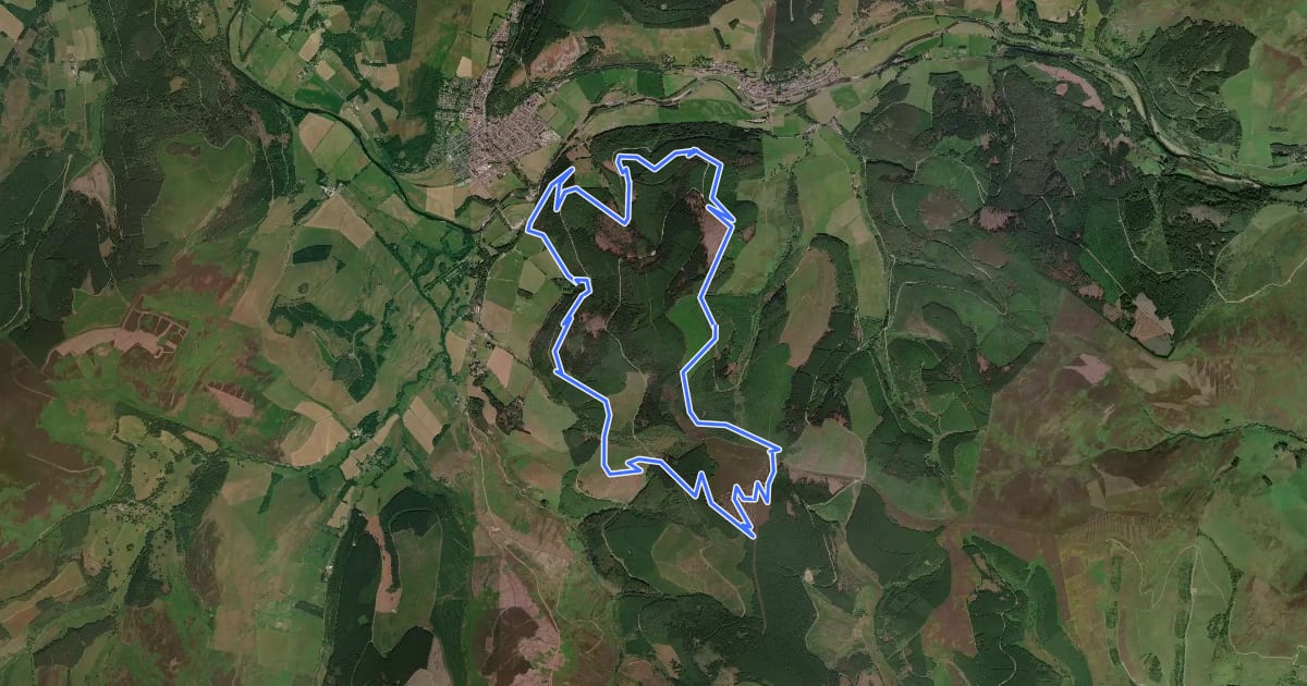Маршрут Innerleithen XC Trail на спутниковом снимке