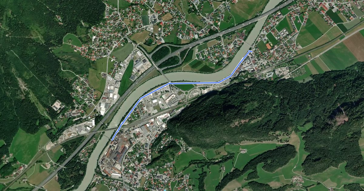 Маршрут Innradweg - Alternative Brixlegg-Rattenberg на спутниковом снимке