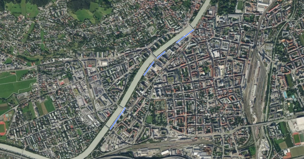 Маршрут Innradweg - Alternative Innsbruck Stadt на спутниковом снимке