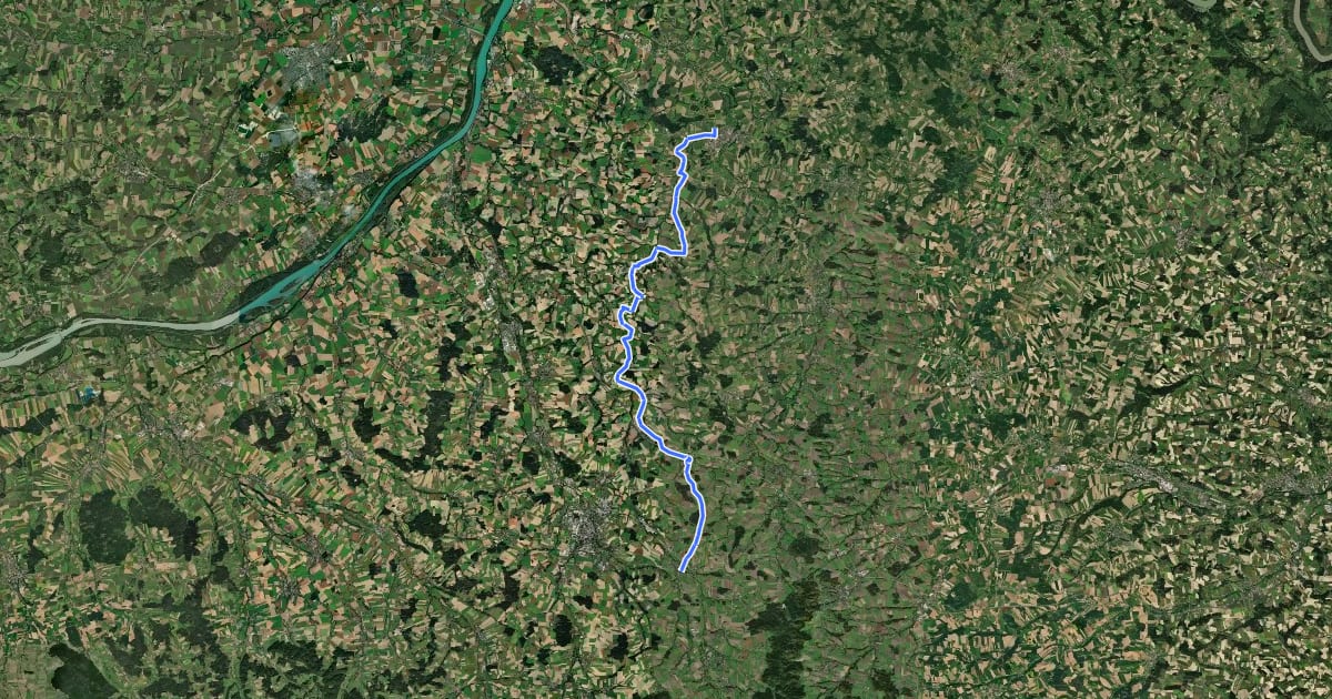 Маршрут Innviertlerweg на спутниковом снимке