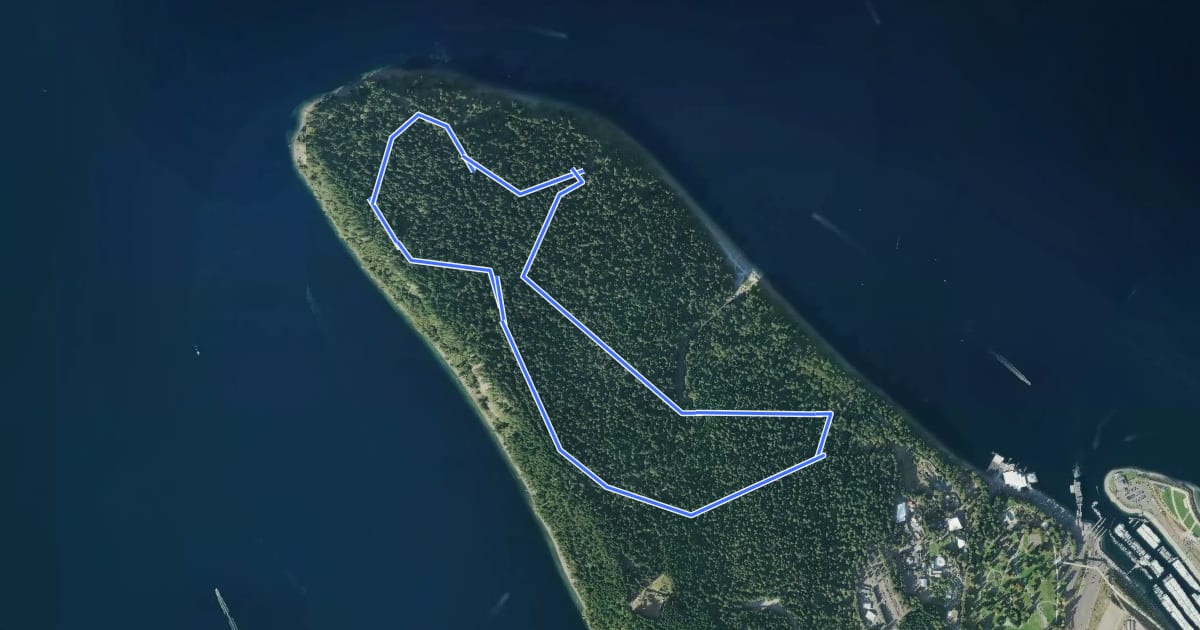 Маршрут Inside Loop Trail на спутниковом снимке