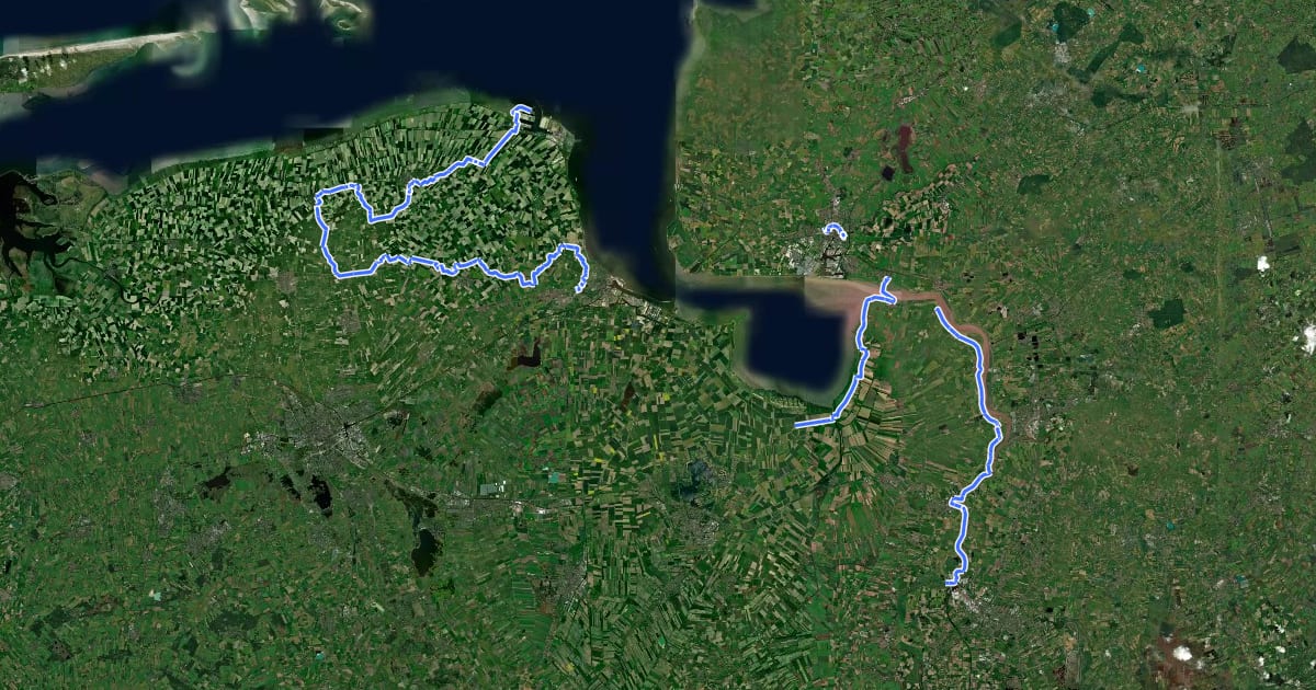 Маршрут Internationale Dollard Route на спутниковом снимке