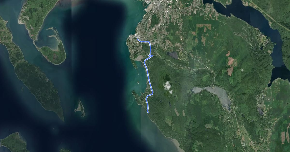 Маршрут Interurban Trail на спутниковом снимке