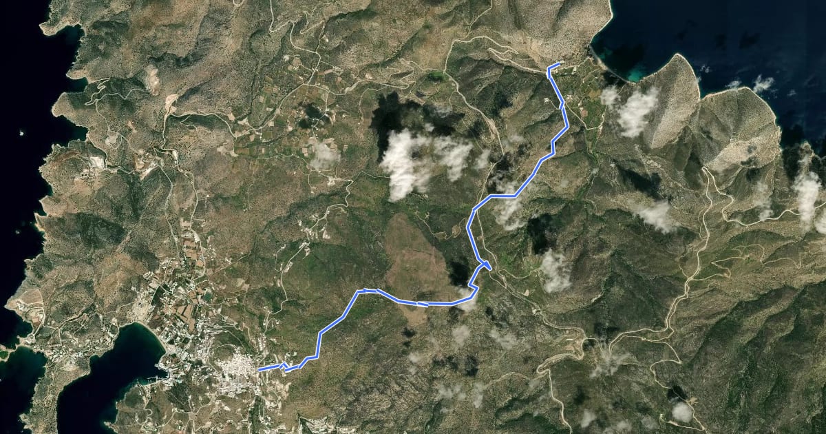 Маршрут Ios Agio Theodoti Chora (Profiti Ilias Trail) на спутниковом снимке