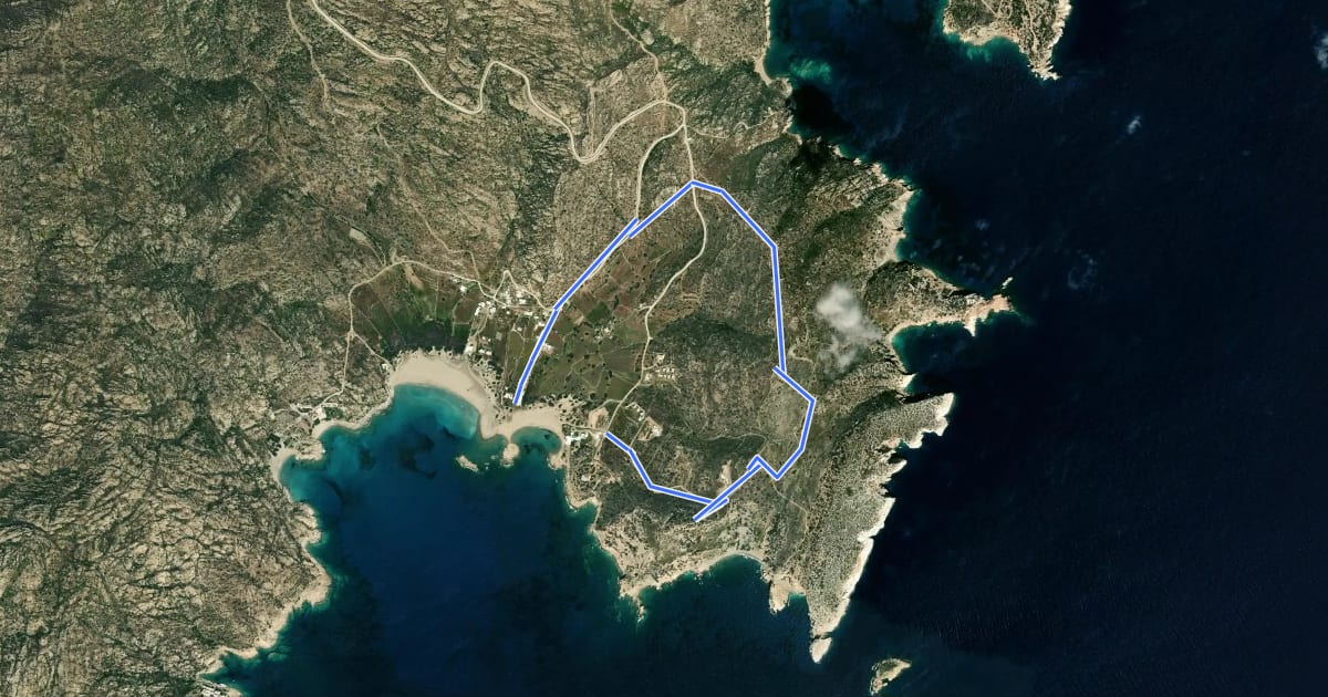 Маршрут Ios Manganari Gaidarou Rachi на спутниковом снимке