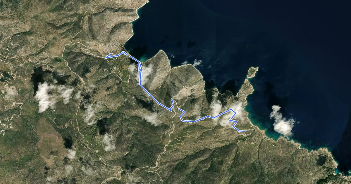 Маршрут Ios Psathi Agio Theodoti (Paleokastro Trail) на спутниковом снимке