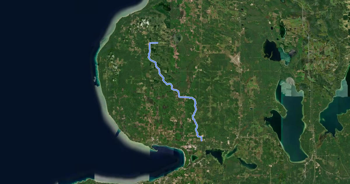 Маршрут Iron Belle Trail на спутниковом снимке