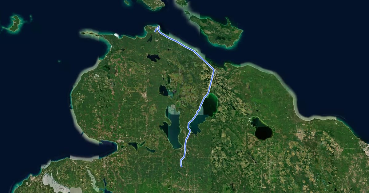Маршрут Iron Belle Trail на спутниковом снимке