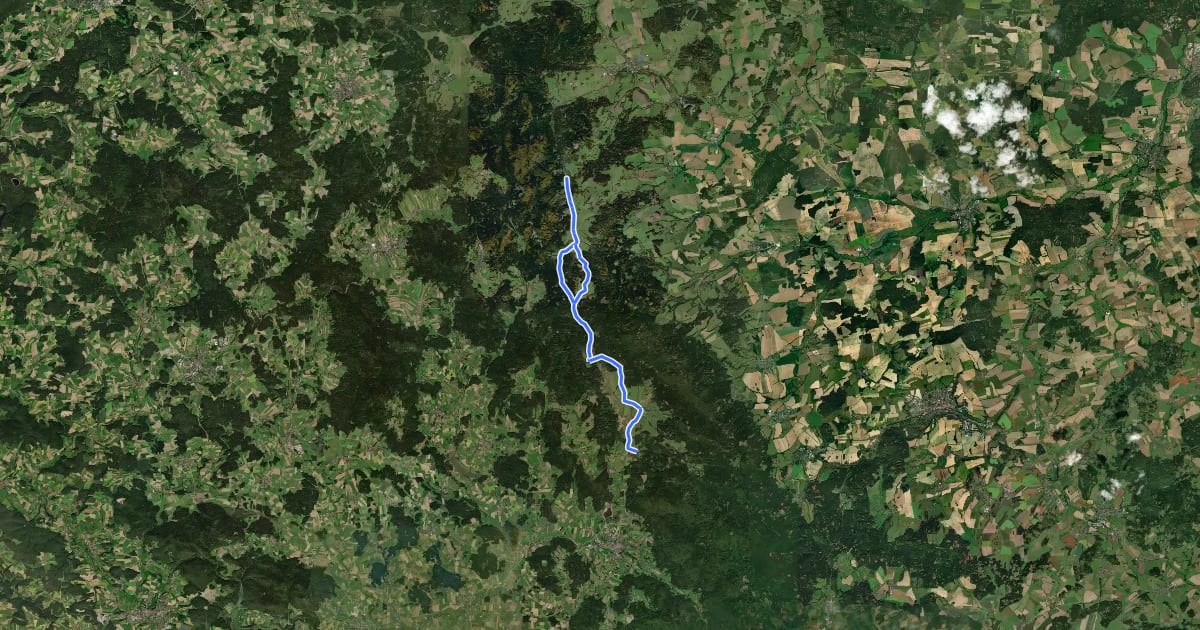 Маршрут Iron Curtain Greenways на спутниковом снимке