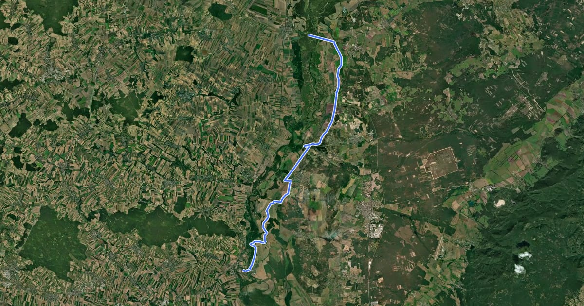 Маршрут Iron Curtain Trail - part Slovakia 1 (Moravský Svätý Ján - Záhorská Ves) на спутниковом снимке
