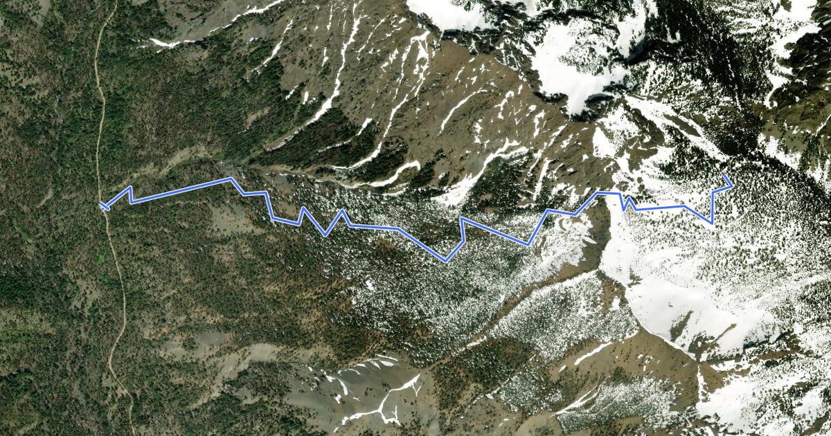 Маршрут Iron Peak Trail на спутниковом снимке