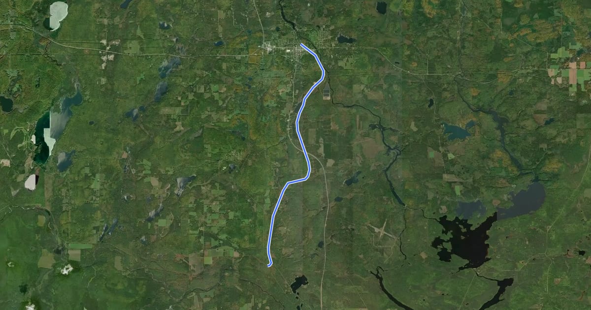 Маршрут Iron Range Trail на спутниковом снимке