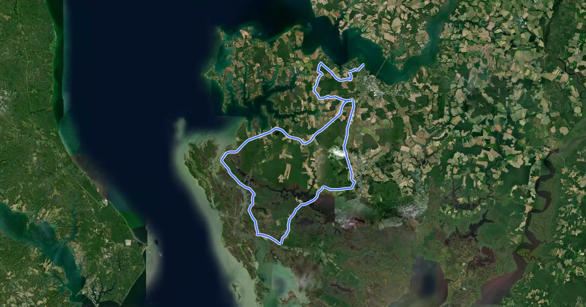 Маршрут IRONMAN Loop на спутниковом снимке