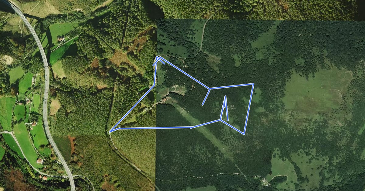 Маршрут Irusoko megalitoak на спутниковом снимке