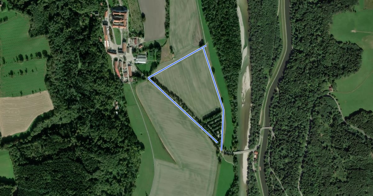 Маршрут Isar Erlebnispfad "Kultur", Kloster Schäftlarn на спутниковом снимке