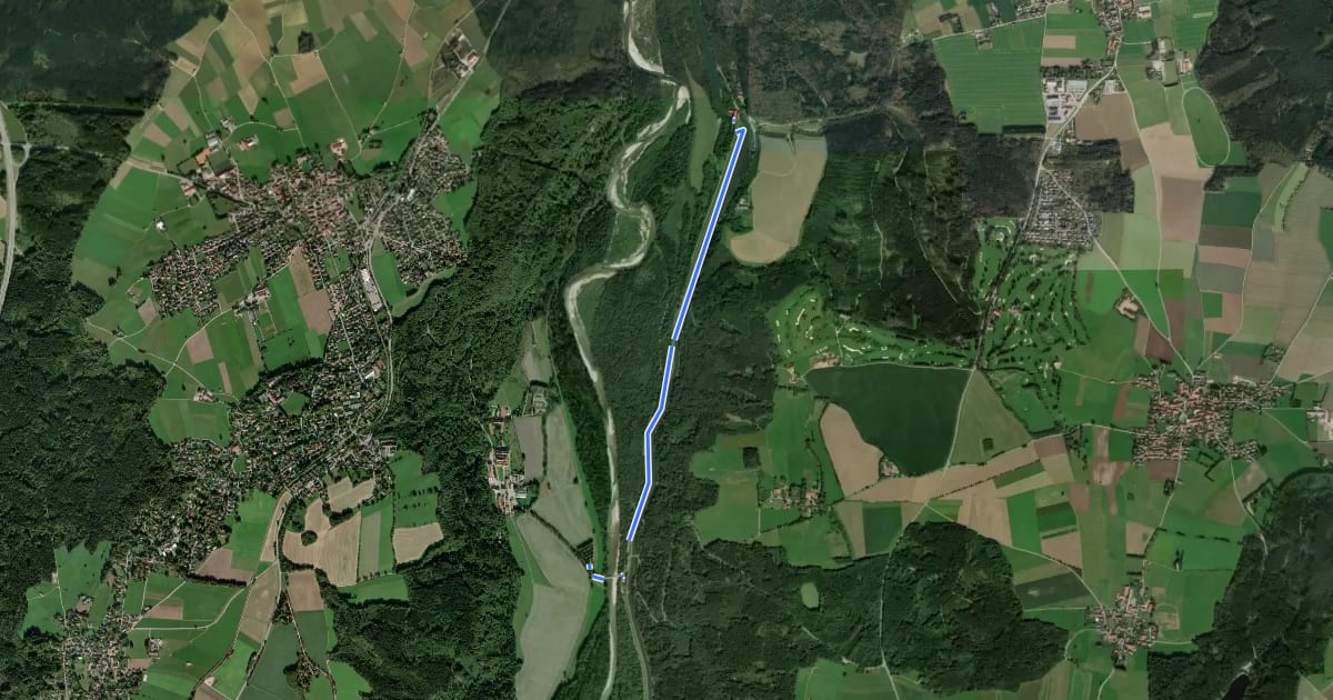 Маршрут Isar Erlebnispfad "Technik", Kloster Schäftlarn на спутниковом снимке