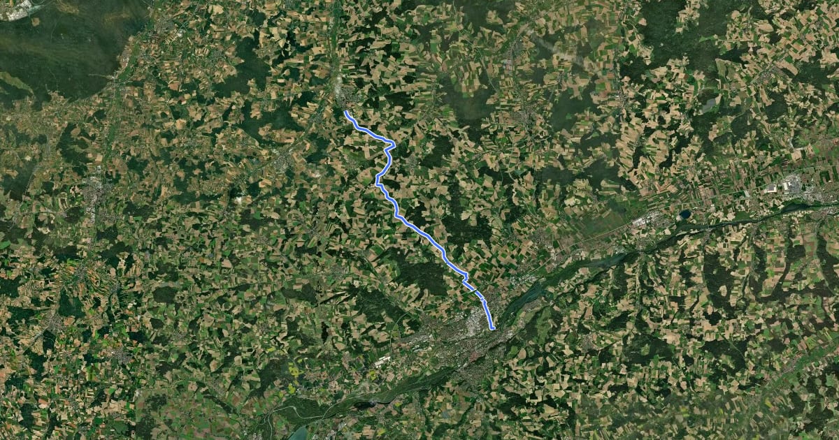 Маршрут Isar-Laaber Radweg (West-Route) на спутниковом снимке