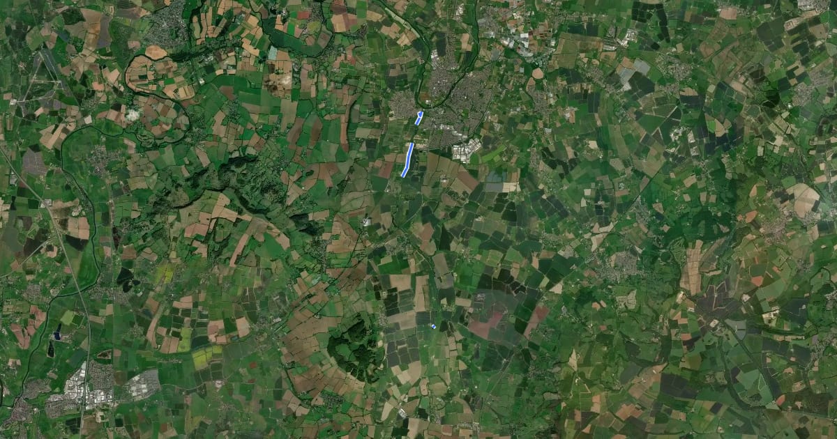 Маршрут Isbourne Way на спутниковом снимке
