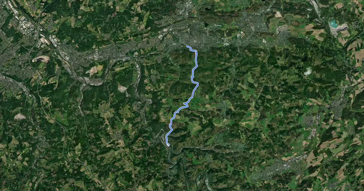 Маршрут Iserlohn -Altena на спутниковом снимке