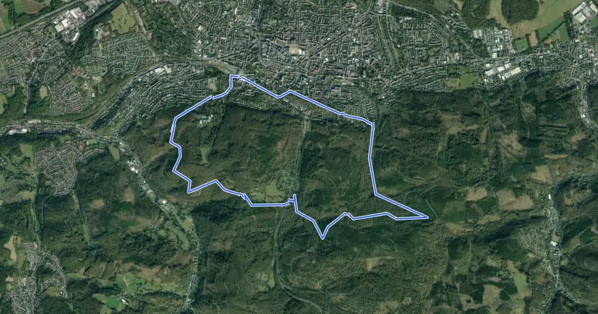 Маршрут Iserlohn Rundweg 1 на спутниковом снимке