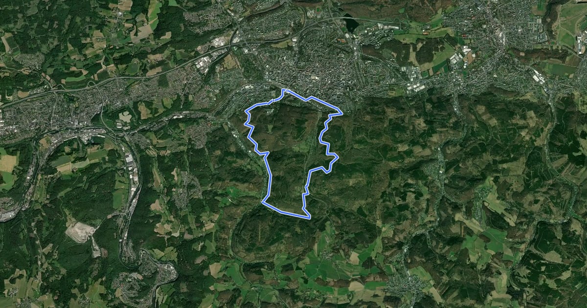 Маршрут Iserlohn Rundweg 2 на спутниковом снимке