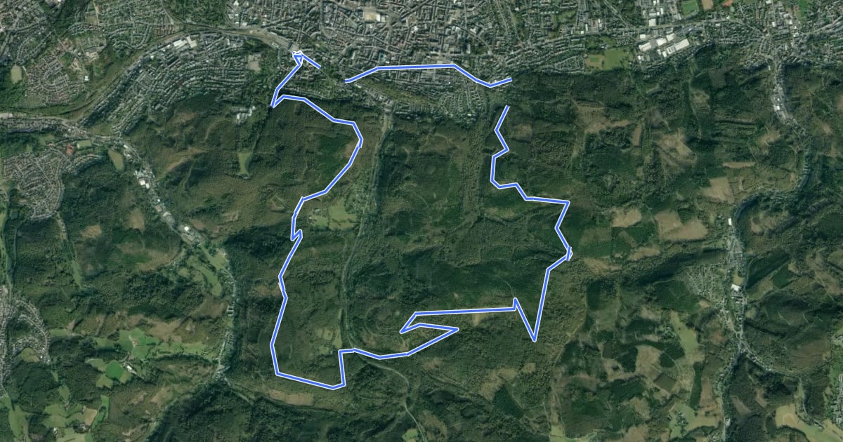 Маршрут Iserlohn Rundweg 3 на спутниковом снимке