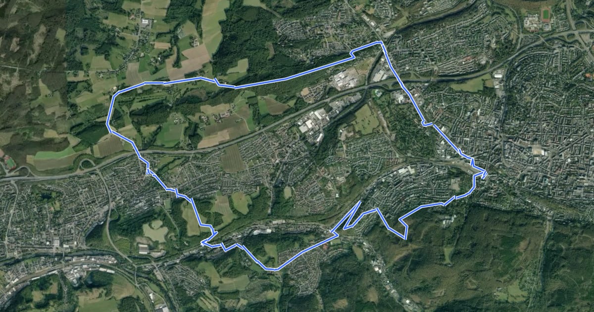 Маршрут Iserlohn Rundweg 4 на спутниковом снимке