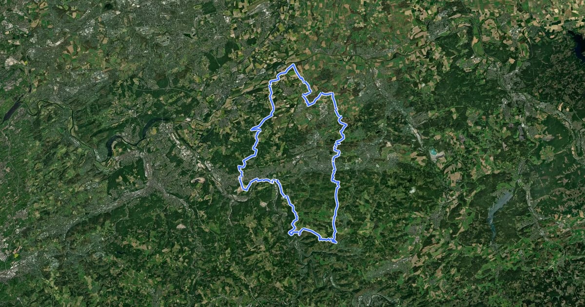 Маршрут Iserlohner Rundweg на спутниковом снимке