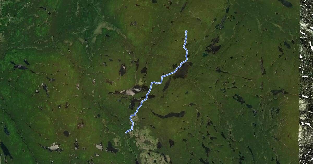 Маршрут Ishpatina Ridge Trail на спутниковом снимке